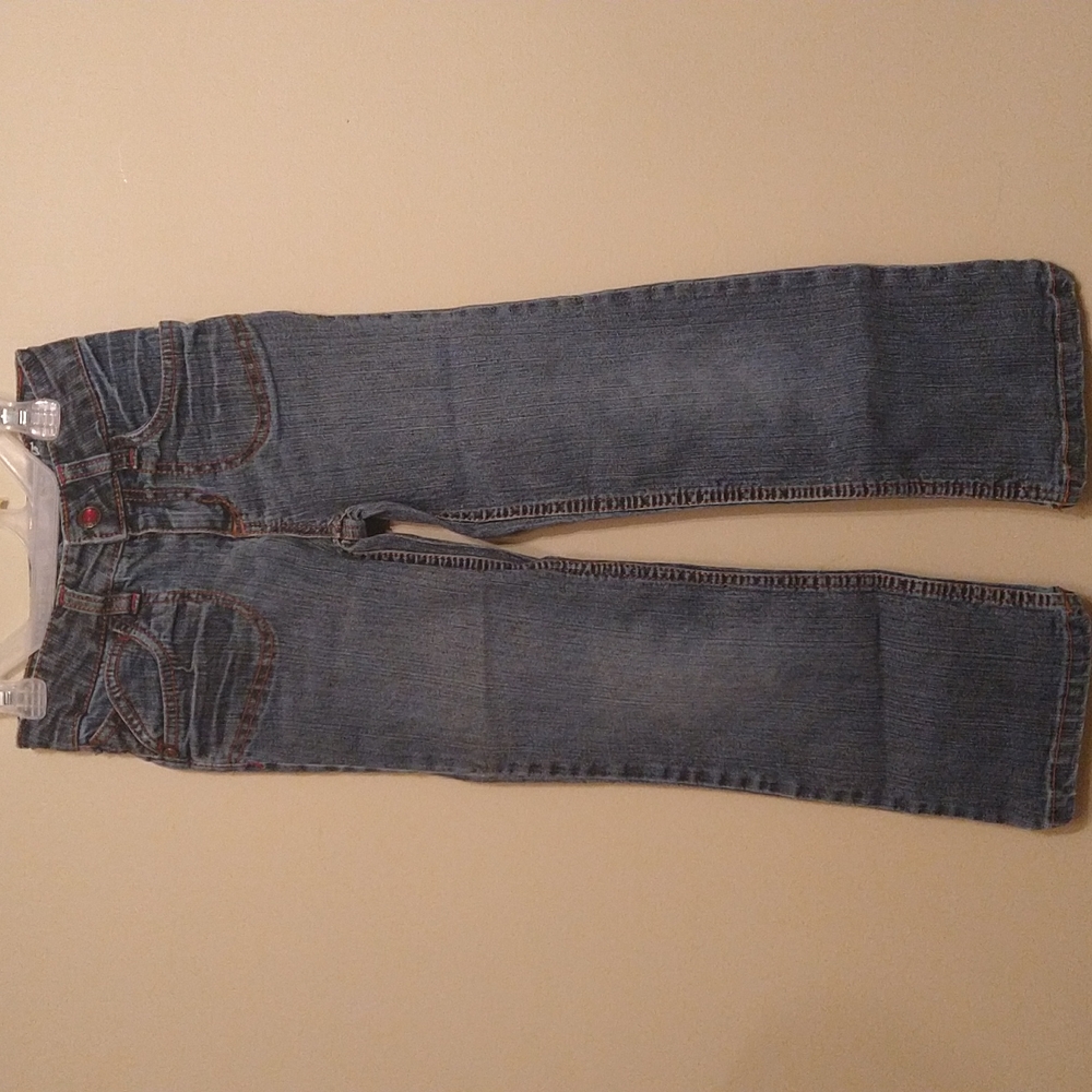Sonoma Girls Pink Hearts Boot Cut Jeans Size 6xs Adjustable